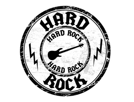Abstract black grunge rubber stamp with the text hard rock written inside the stampのイラスト素材