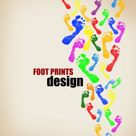 Vintage foot prints backgroundのイラスト素材