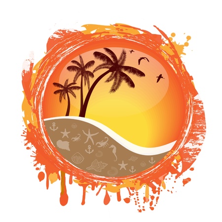 Illustration for Abstract tropical sun splash on white background
 - Royalty Free Image