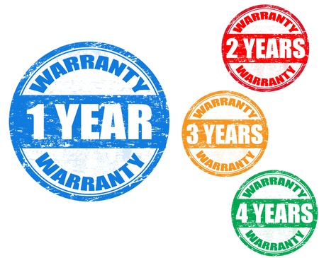 colorful vector warranty stamps setのイラスト素材