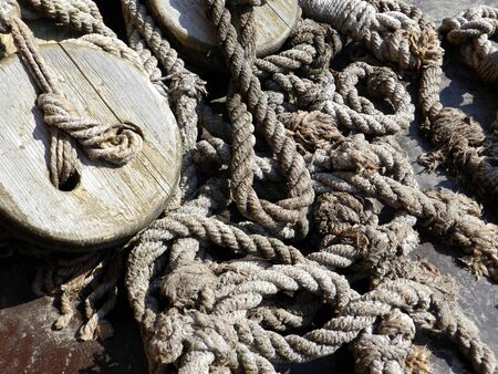 Ships' rope backgroundの写真素材