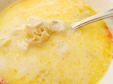Traditional tripe soup closeupの写真素材