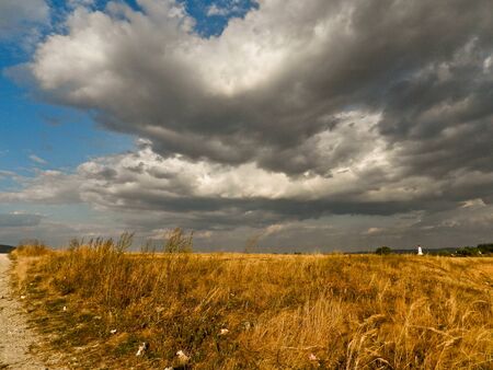 Beautiful landscape under cloudy sky の写真素材