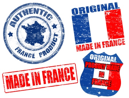 Set of grunge rubber stamp with the text made in Franceのイラスト素材