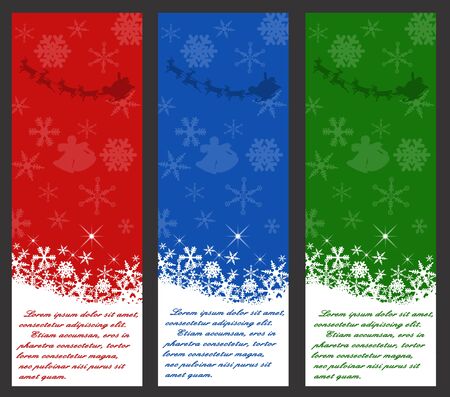 Christmas label set with Santa's sleigh and text のイラスト素材