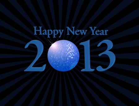 Happy new year with disco ball backgroundのイラスト素材
