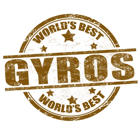 Grunge rubber stamp with the word gyros written inside the stampのイラスト素材
