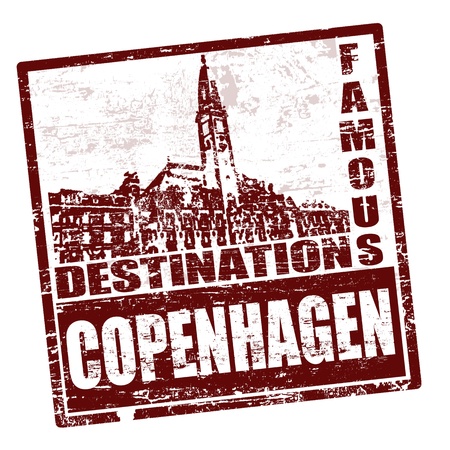 Grunge rubber stamp with the word Copenhagen written inside, vector illustrationのイラスト素材