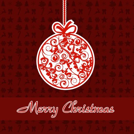 Christmas Greeting Card. Abstract card with Christmas ball, vector illustrationのイラスト素材