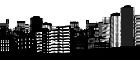 City skyline on white backgroundのイラスト素材