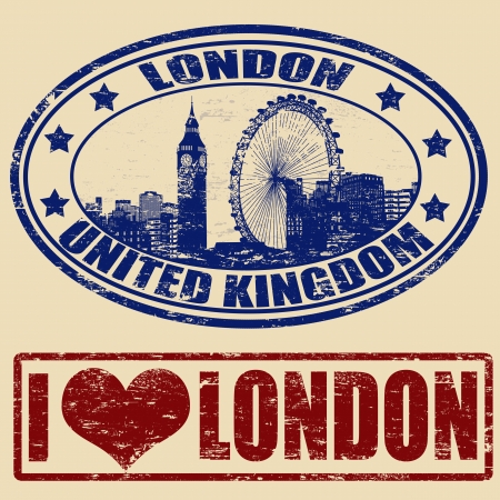 Set of grunge rubber stamps with Londonのイラスト素材