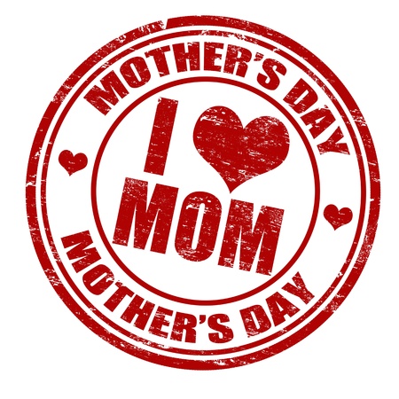 Grunge Mother's day rubber stamp on white, vector illustrationのイラスト素材