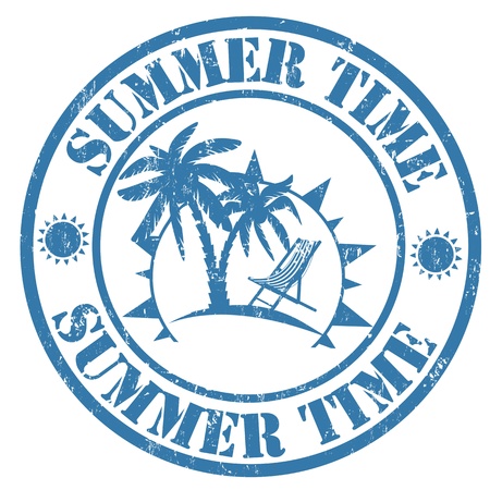 Summer time grunge rubber stamp, illustrationのイラスト素材