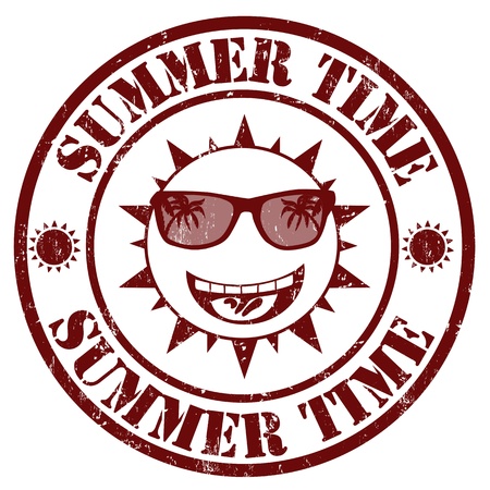 Summer time grunge rubber stamp,  illustrationのイラスト素材
