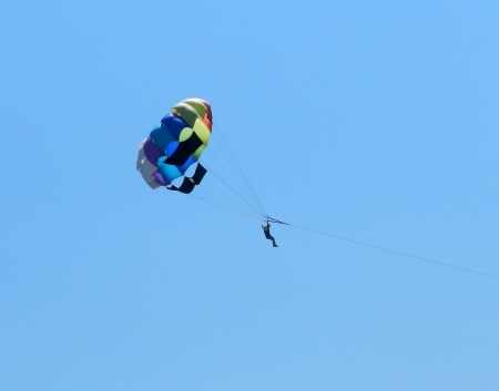 Extreme sports - Parachute at over skyの写真素材