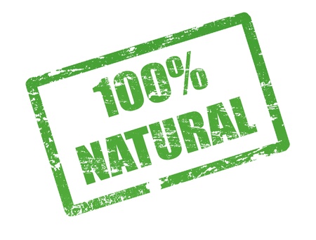 	Abstract grunge office stamp with the text 100   natural written in the middleの写真素材