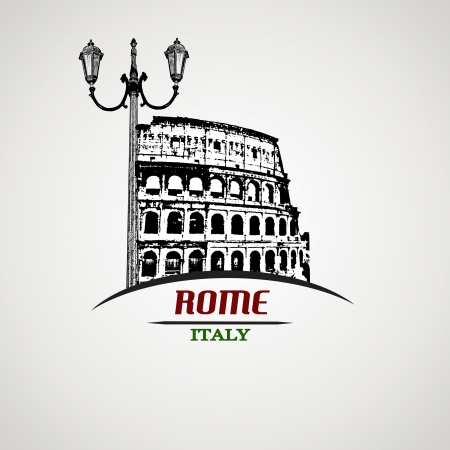 Rome in vitage style poster, vector illustrationのイラスト素材