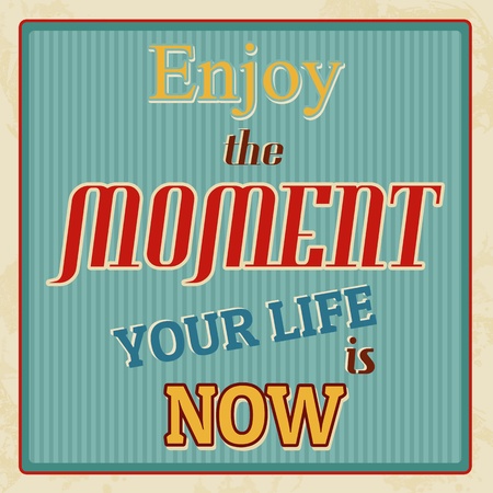 Enjoy the moment vintage poster, vector illustrationのイラスト素材