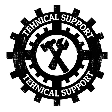 Technical support grunge rubber stamp, vector illustrationのイラスト素材