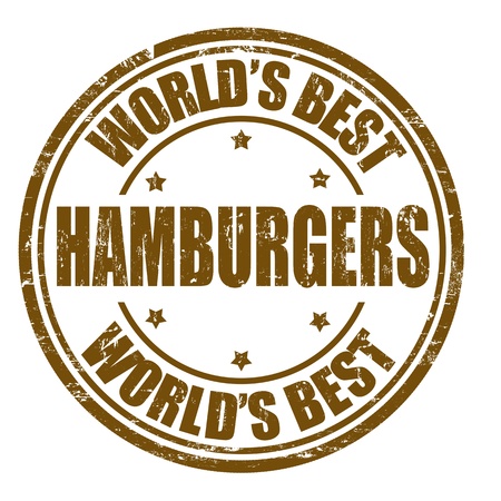 Hamburgers grunge rubber stamp on white background, vector illustrationのイラスト素材
