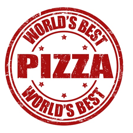 Pizza grunge rubber stamp on white background, vector illustrationのイラスト素材