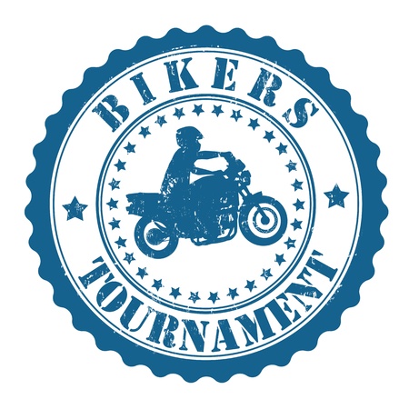Bikers Tournament grunge rubber stamp on whiteのイラスト素材