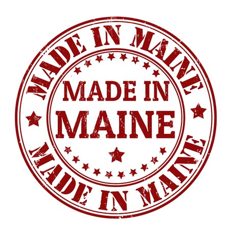 Made in  Maine  grunge rubber stampのイラスト素材