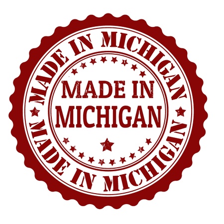 Made in Michigan grunge rubber stampのイラスト素材