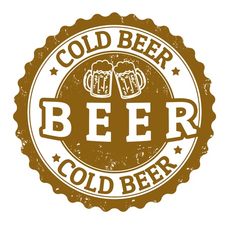 Cold beer vintage sign on white background, vector illustrationのイラスト素材