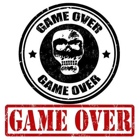 Game over grunge rubber stamps on white, vector illustrationのイラスト素材
