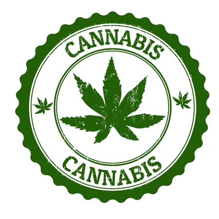 Cannabis grunge rubber stamp, vector illustrationのイラスト素材