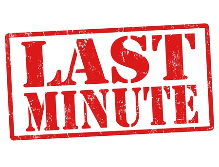 Last minute grunge rubber stamp on white, vector illustrationのイラスト素材