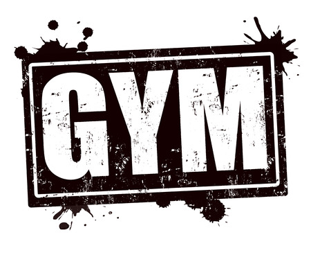 GYM grunge rubber stamp on white , vector illustrationのイラスト素材