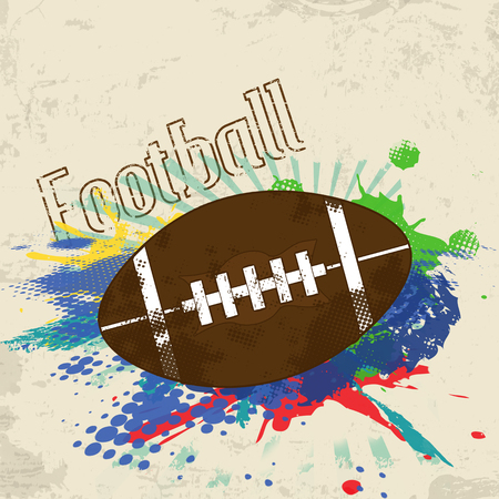 American football ball on vintage grunge background のイラスト素材