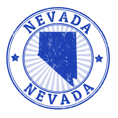 Grunge rubber stamp with the name and map of Nevada , illustrationのイラスト素材