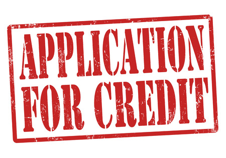 Application for credit grunge rubber stamp on white, vector illustrationのイラスト素材