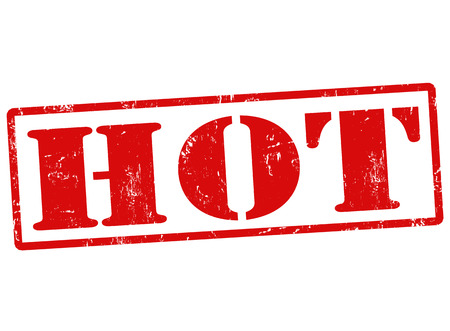 Hot  grunge rubber stamp on white, vector illustrationのイラスト素材