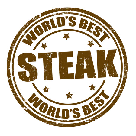 Grunge rubber stamp with the word steak written inside the stampのイラスト素材