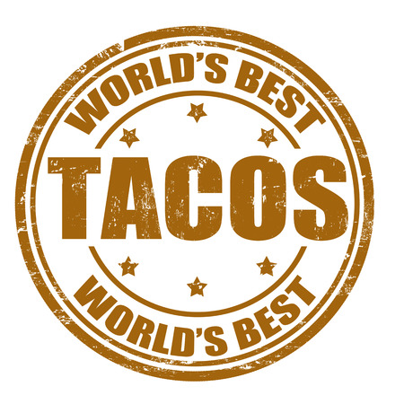 Grunge rubber stamp with the word Tacos written inside the stampのイラスト素材