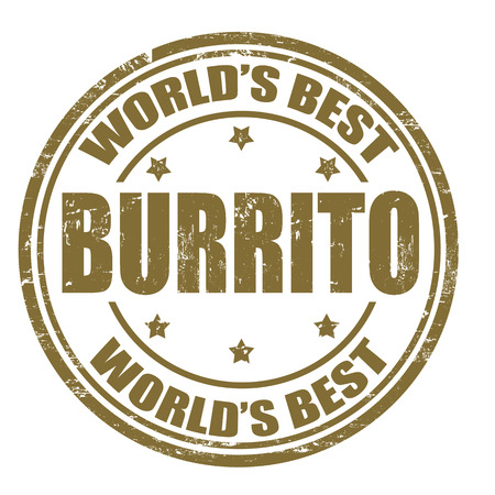 Grunge rubber stamp with the word Burrito written inside the stampのイラスト素材