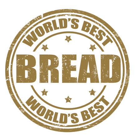 Grunge rubber stamp with the word Bread written inside the stampのイラスト素材