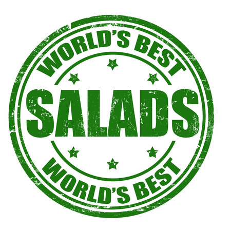 Grunge rubber stamp with the word Salads written inside the stampのイラスト素材