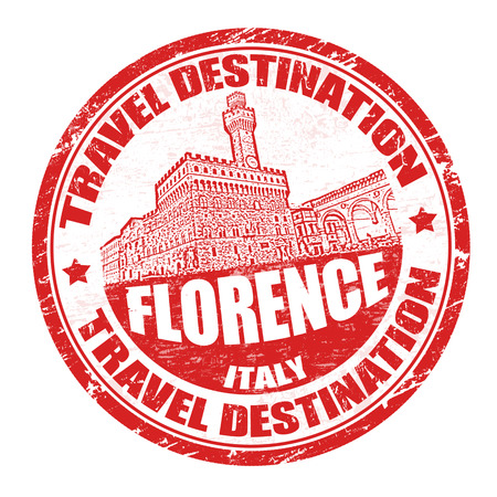 Grunge rubber stamp with the text travel destinations Florence inside, vector illustrationのイラスト素材