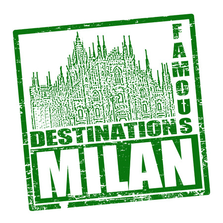 Grunge rubber stamp with the text travel destinations Milan inside, vector illustrationのイラスト素材