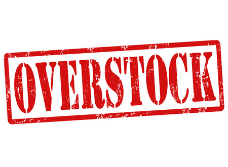 Grunge rubber stamp with text Overstock,vector illustrationのイラスト素材