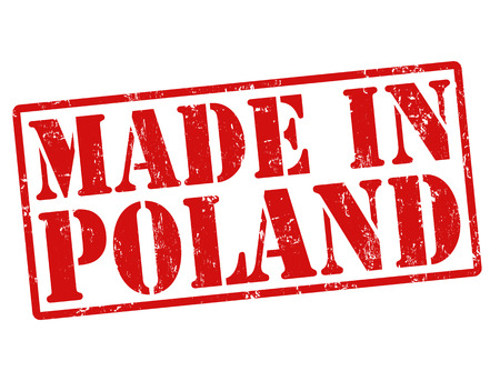 Made in Poland grunge rubber stamp on white, vector illustrationのイラスト素材