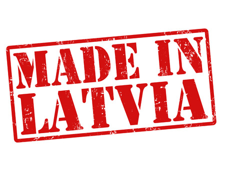 Made in Latvia grunge rubber stamp on white, vector illustrationのイラスト素材