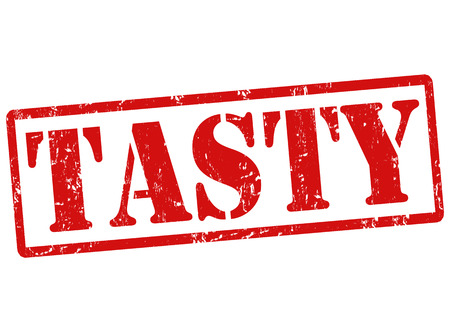 Grunge rubber stamp with text Tasty, vector illustrationのイラスト素材