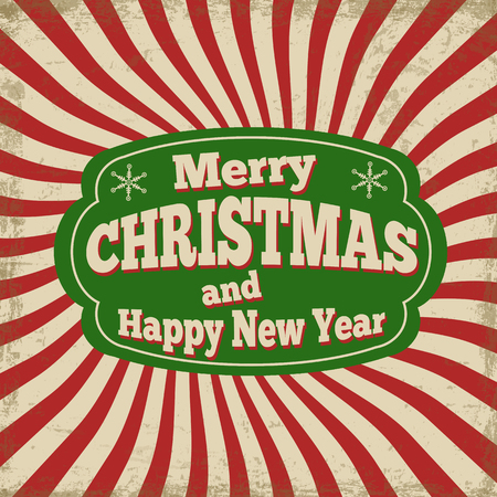 Vintage Christmas card, vector illustrationのイラスト素材