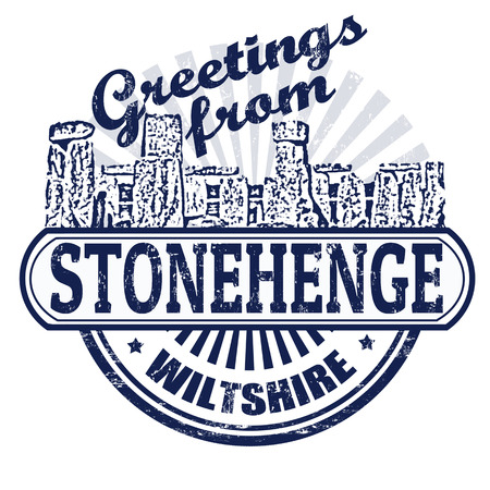 Grunge rubber stamp with text Greetings from Stonehenge, vector illustrationのイラスト素材